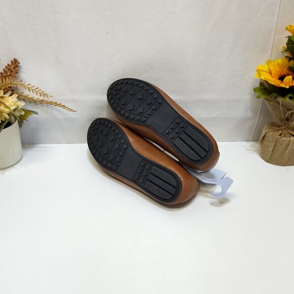 Aerosoles Buckle Loafer Day Drive Moccasin Cognac Flexible Diamond Outsole 11W - Picture 7 of 10